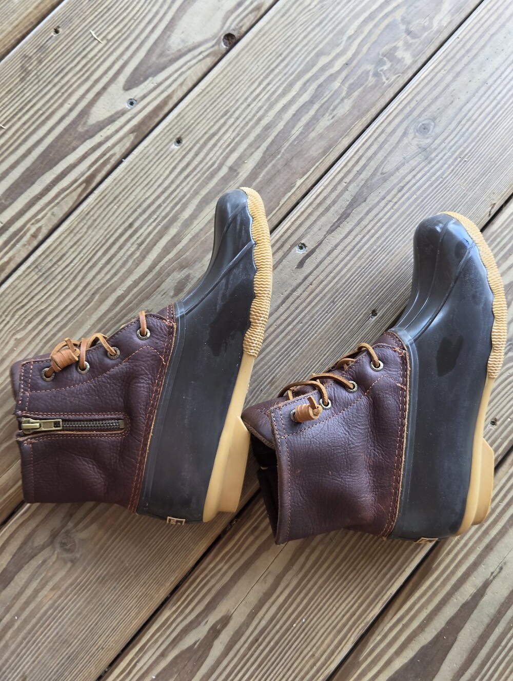 Sperry Womens Brown & Dark Brown Duck Boots Size 8 - Picture 4 of 8